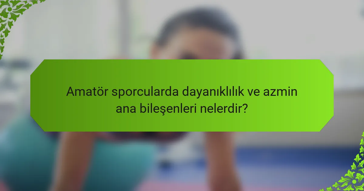 Amatör sporcularda dayanıklılık ve azmin ana bileşenleri nelerdir?