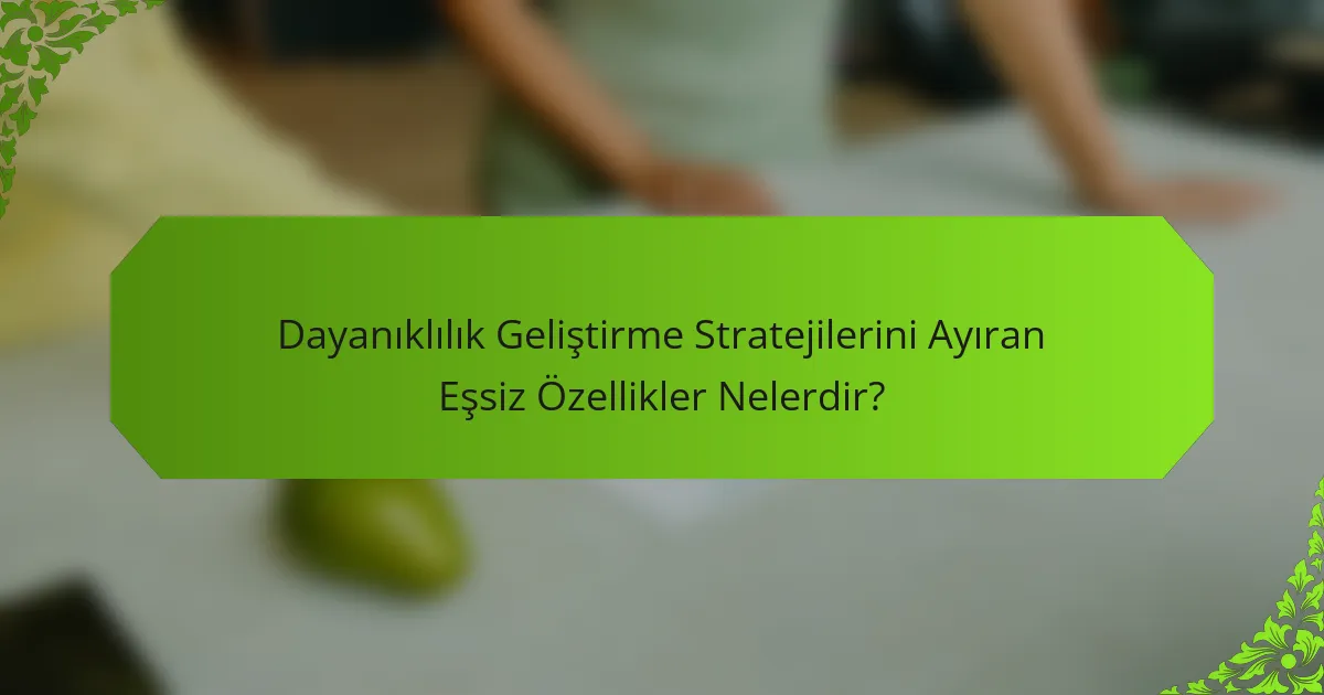 Dayanıklılık Geliştirme Stratejilerini Ayıran Eşsiz Özellikler Nelerdir?