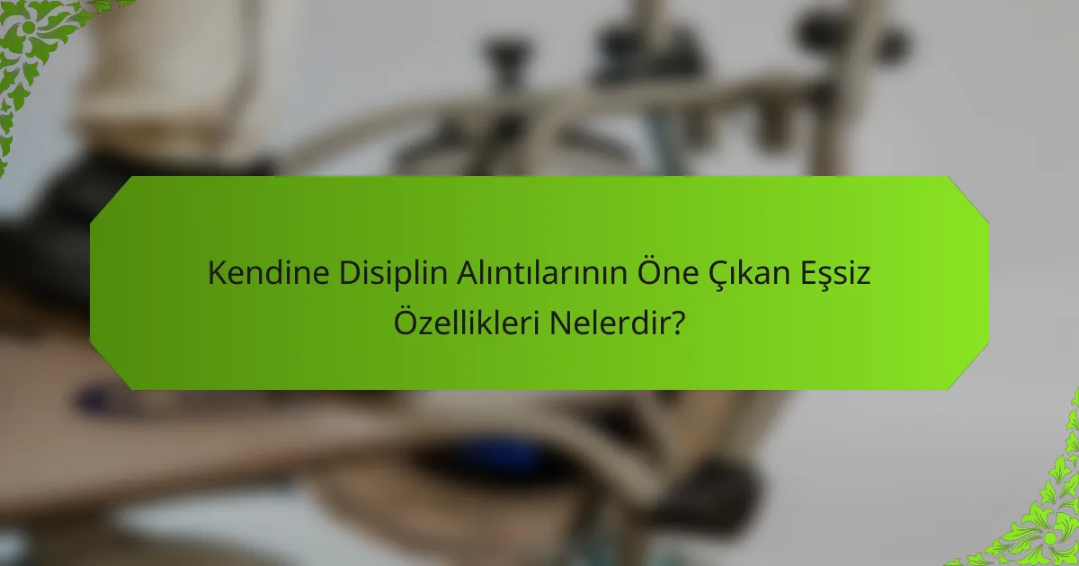 Kendine Disiplin Alıntılarının Öne Çıkan Eşsiz Özellikleri Nelerdir?