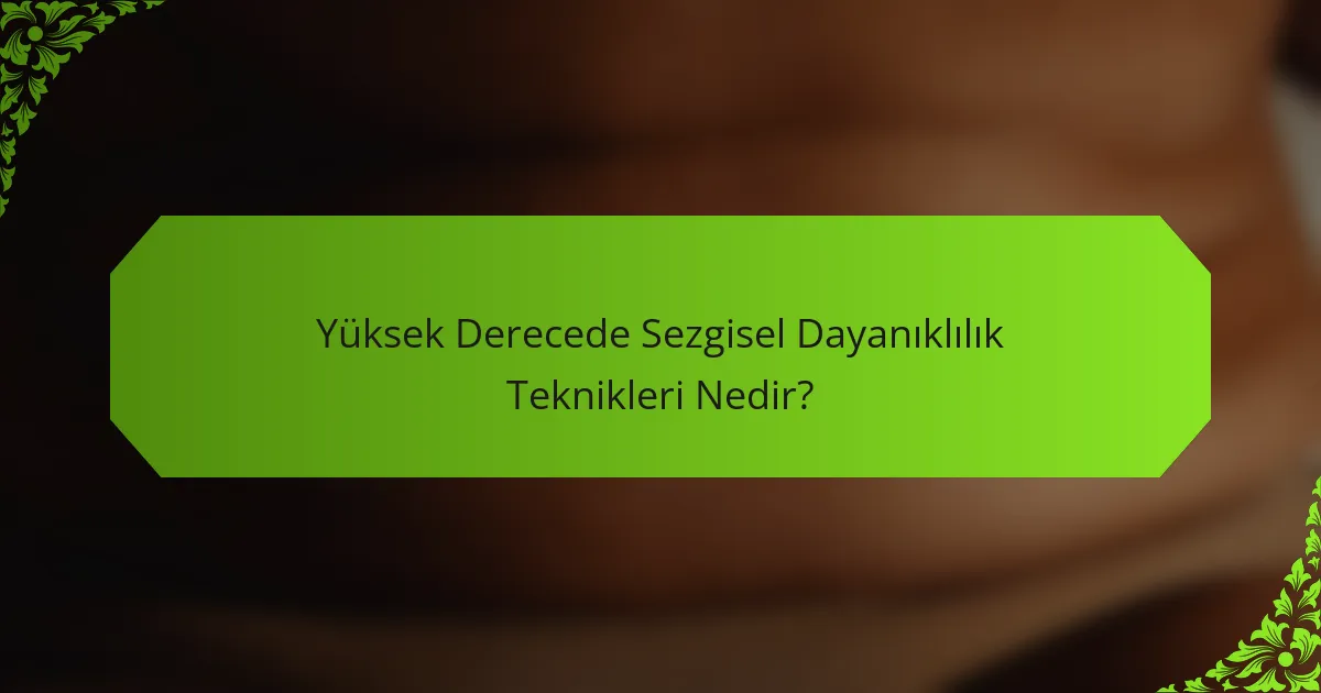 Yüksek Derecede Sezgisel Dayanıklılık Teknikleri Nedir?